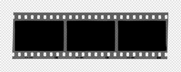 Vintage foto filmstrip geïsoleerd op transparante achtergrond