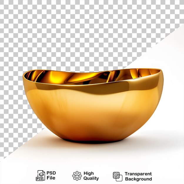 Vintage golden bowl isolated on transparent background include png file