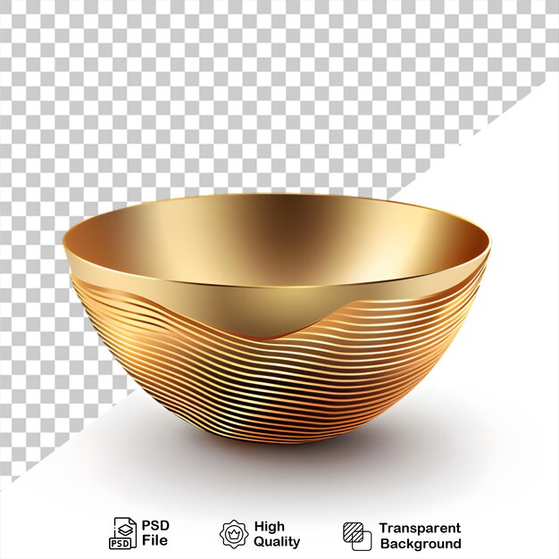 PSD vintage golden bowl isolated on transparent background include png file