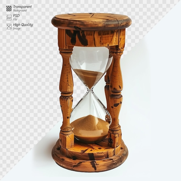 PSD vintage hourglass with sand on a transparent background