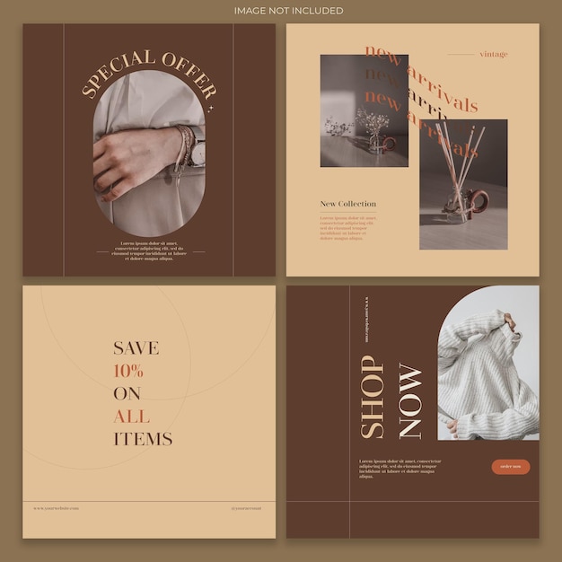 Vintage instagram postbanners set