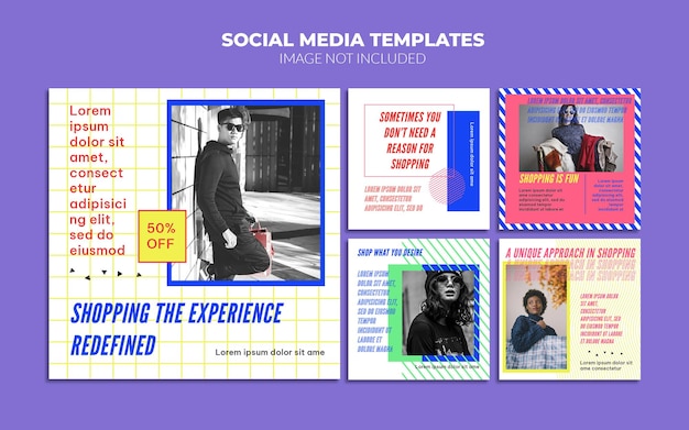 Vintage instagramsocial media post templates