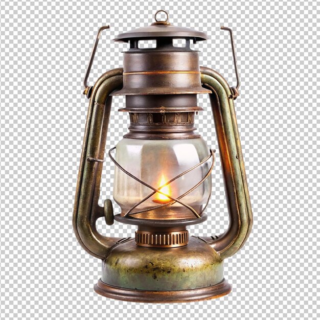 PSD vintage kerosene lantern on transparent background