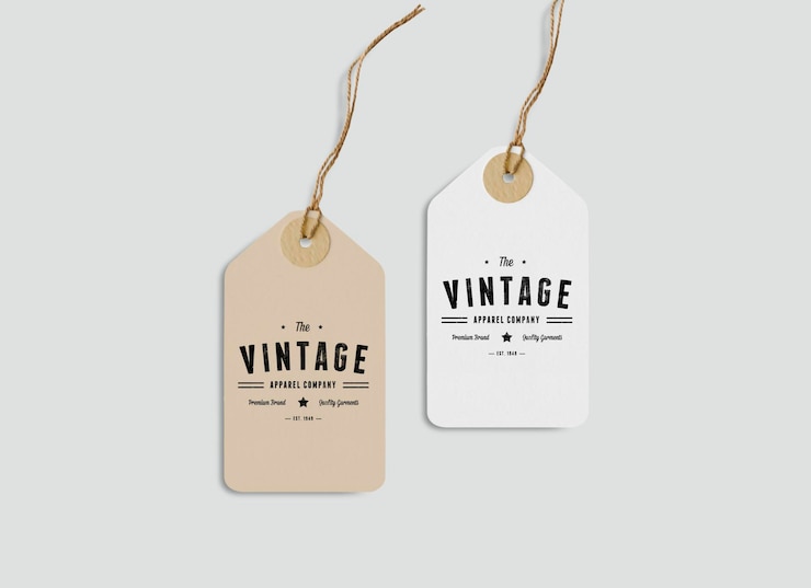PSD vintage kleding tags