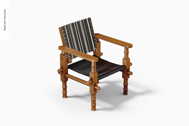 PSD vintage leather chair mockup, left view