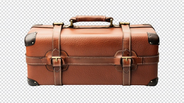 Vintage Leather Strap Koffer Perfect voor reisfotografie Retro decor of historische displays in kunstprojecten