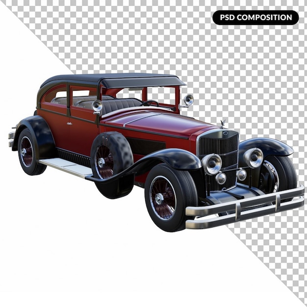 PSD vintage mafia car isolated 3d