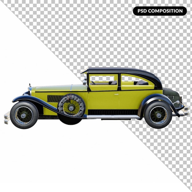 Vintage mafia car isolated 3d