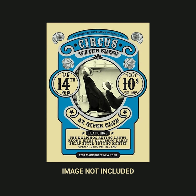 vintage marine circus carnival flyer