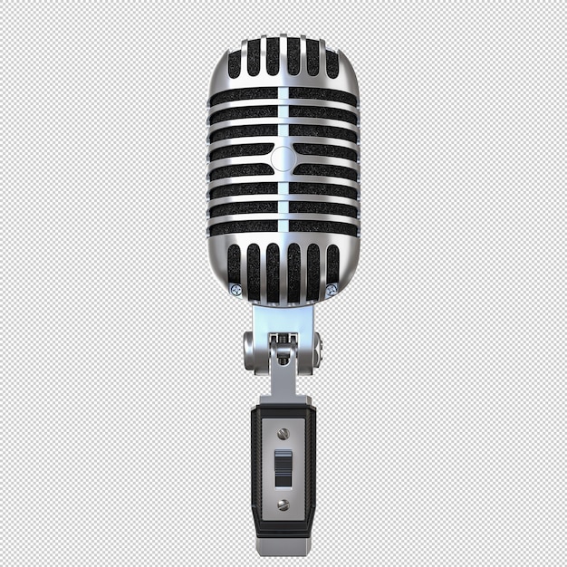 Microfono vintage isolato su bianco