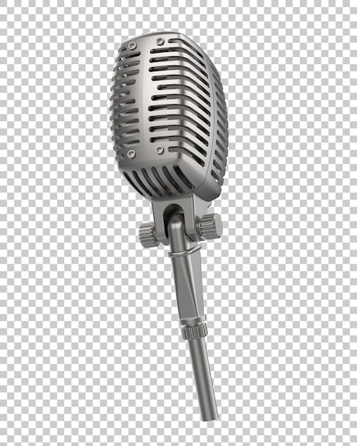PSD vintage mikrofon koncertowy na przezroczystym tle ilustracji renderowania 3d
