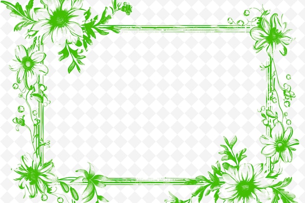 PSD vintage mirror frame with daisy flowers pearl bead decoratio creative vector art designs of nature