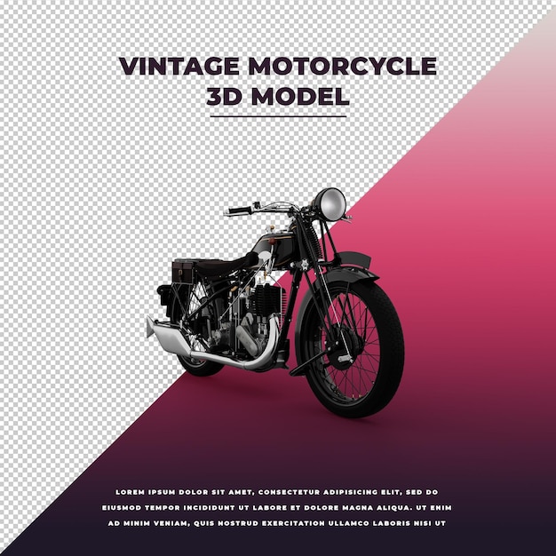 Vintage Motorcycle 3d isolated model