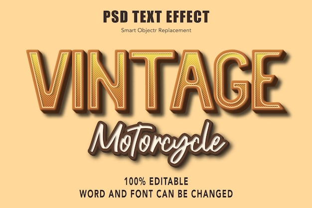 PSD vintage motorcycle editable text effect