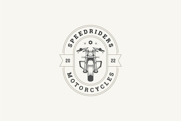 Vintage motorcycle racing border logo design template speed adrenaline driving community