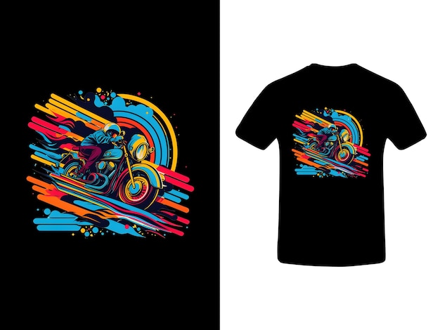 PSD vintage motorfiets t-shirt ontwerp