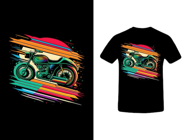 PSD vintage motorfiets t-shirt ontwerp