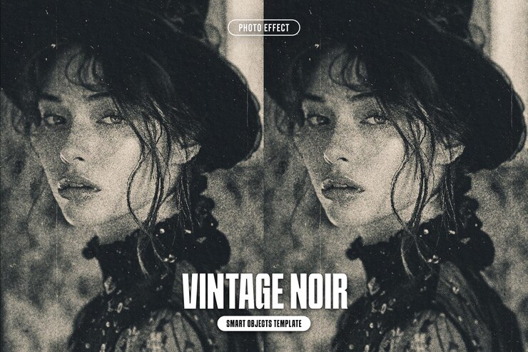 PSD vintage noir photo effect for poster