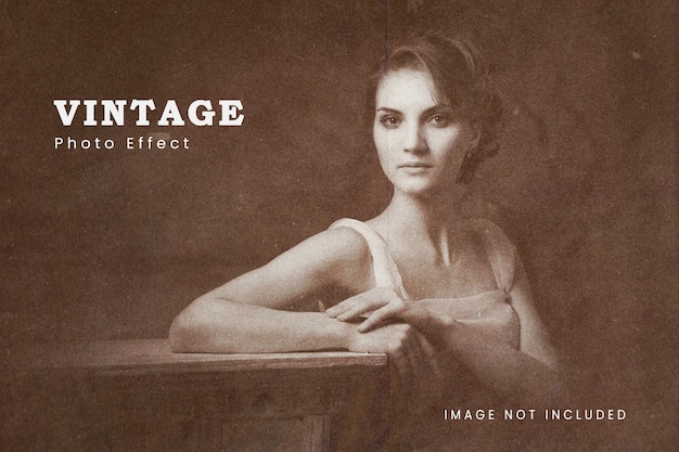 Vintage old photo effect template