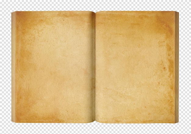 PSD vintage open book isolated on white background