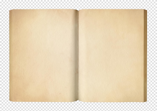 Vintage open book isolated on white background