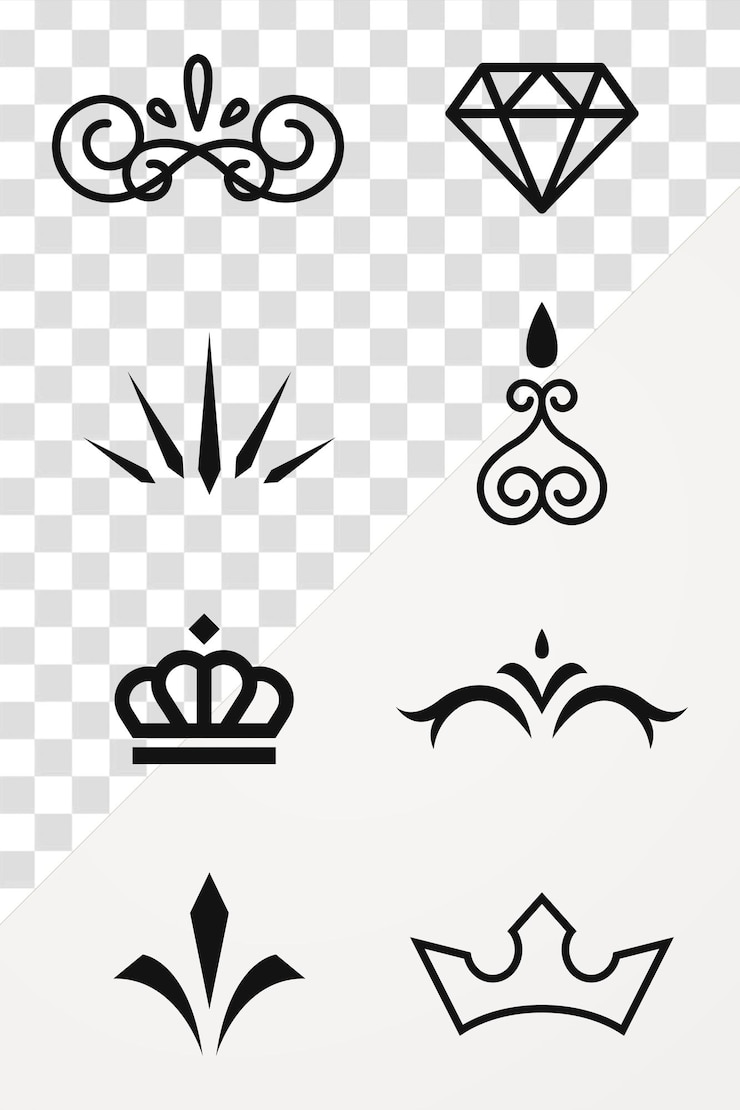 PSD ヴィンテージ オーナメント コレクション 透明 png