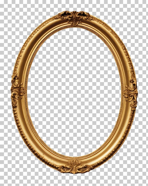 PSD vintage oval picture frame isolated on transparent background png psd