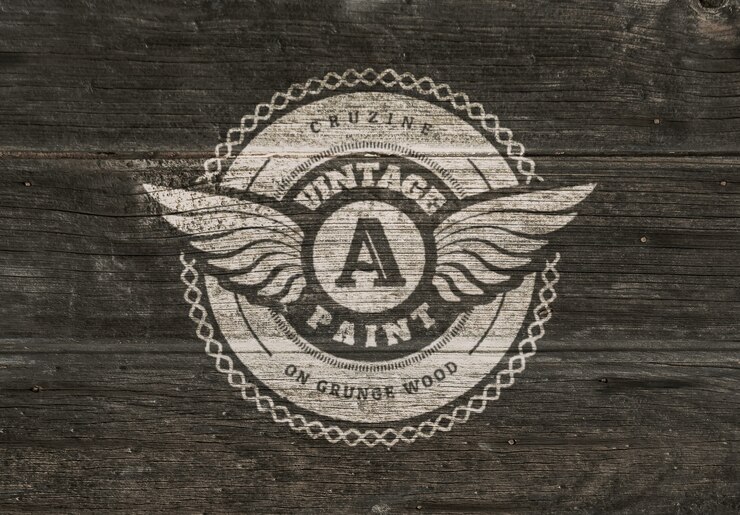 PSD vintage paint on wood