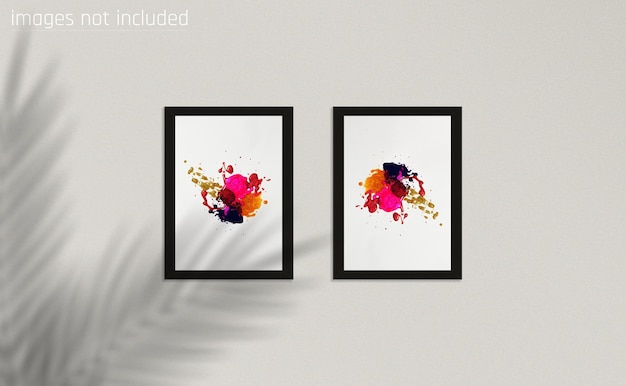 vintage painting mockup with 2 canvas