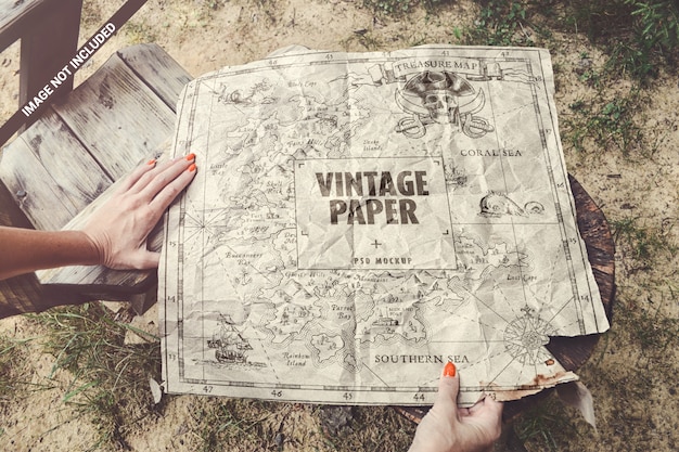 Vintage papieren mockup