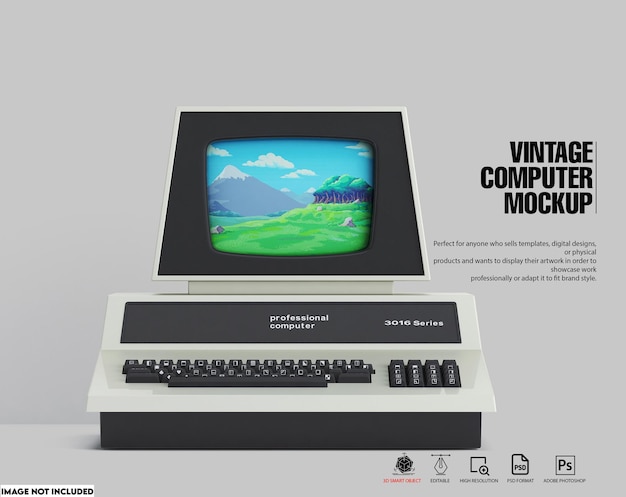 Vintage pc mockup