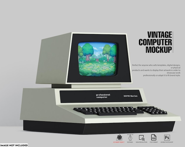 Mockup pc vintage