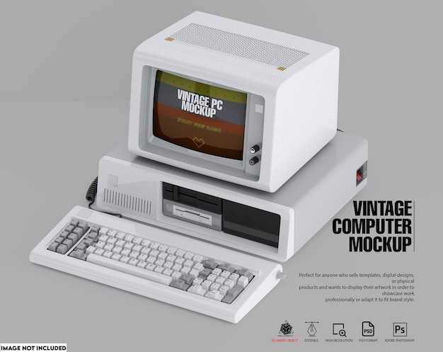 PSD mockup pc vintage