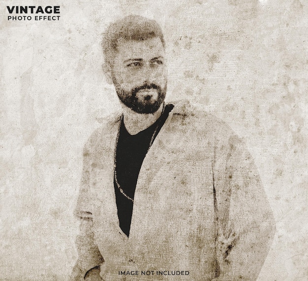 PSD vintage photo effect template