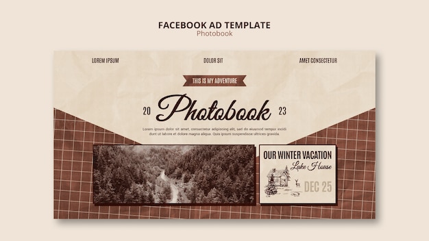 Modello facebook per fotolibro vintage