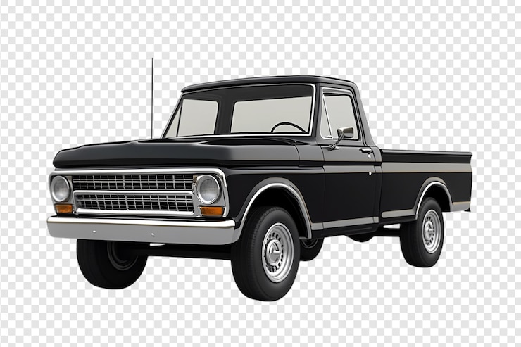 PSD vintage pickup truck isolated on a transparent background