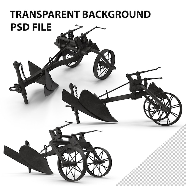 PSD vintage plow png