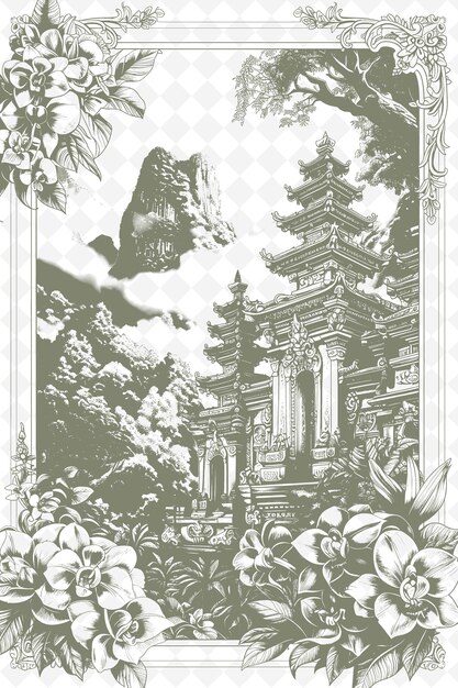 PSD vintage poster for the temple of deity