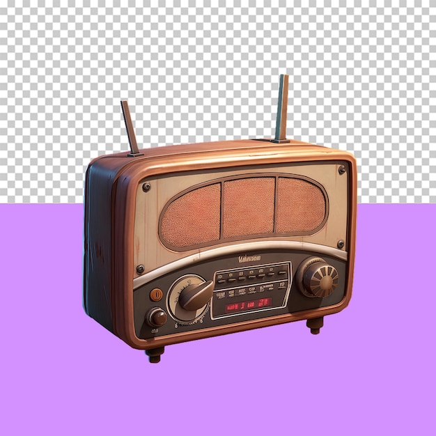 A vintage radio isolated object transparent background