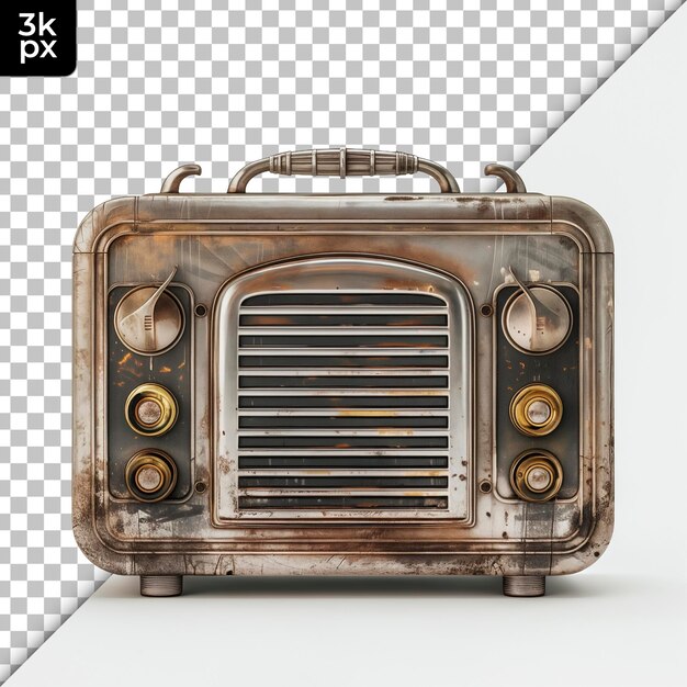 Vintage radio isolated on transparent background