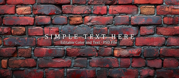 PSD vintage red brick wall background