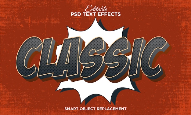 vintage retro cimic text effect with grunge background