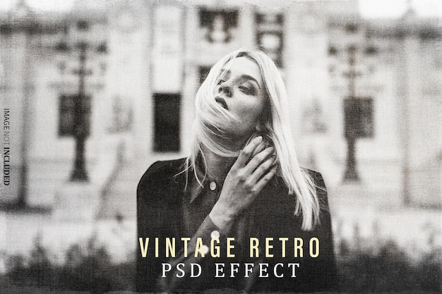 Vintage retro photo psd effect