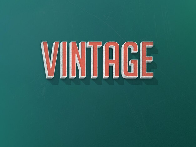 PSD vintage retro text effect photoshop-bestand