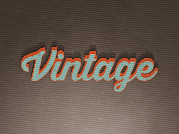 PSD vintage retro text effect plik photoshop