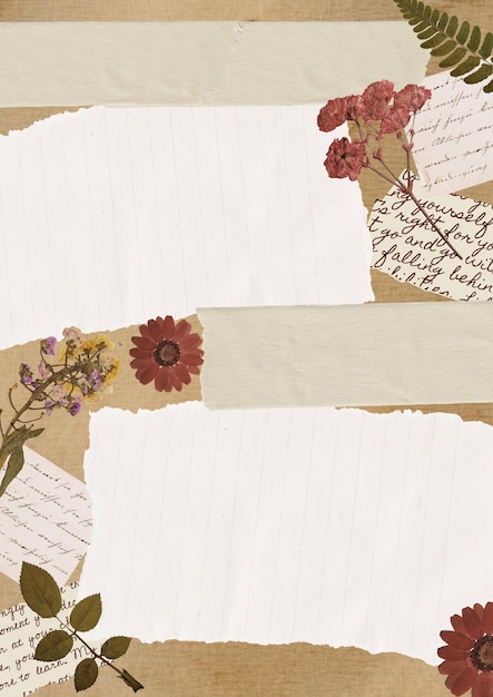 Vintage scrapbook torn paper background