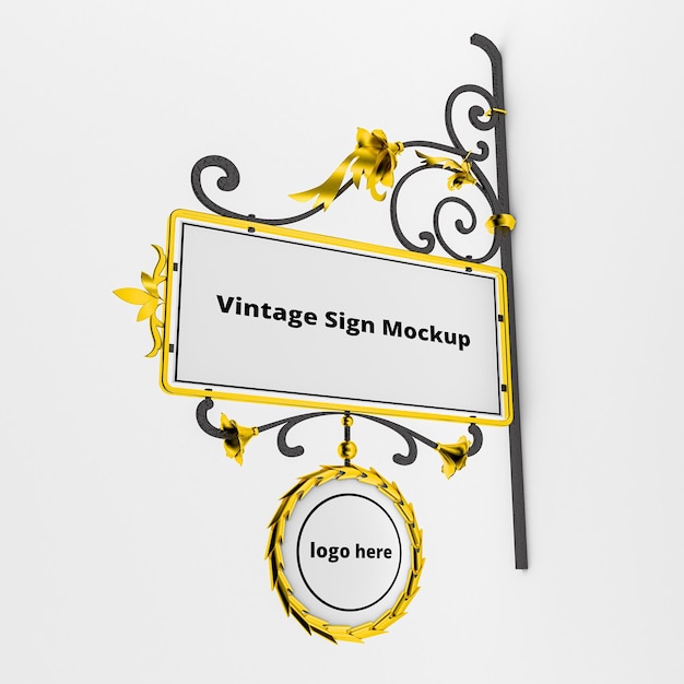 PSD mockup di segnaletica vintage