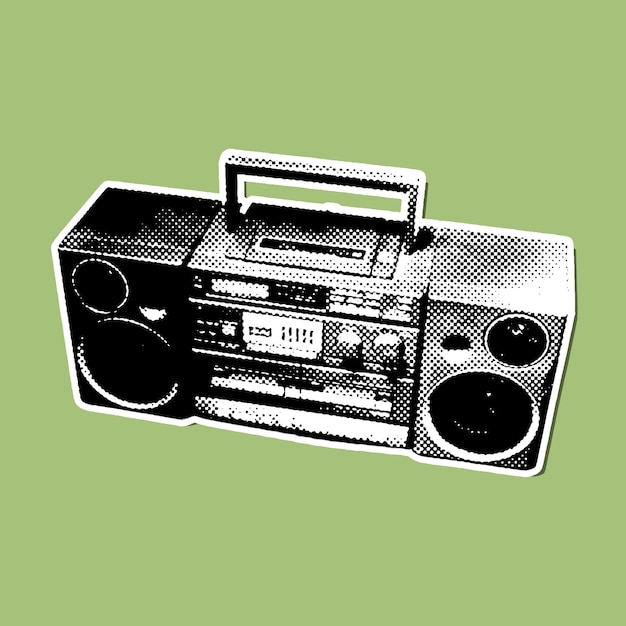 vintage sticker in halftone stijl