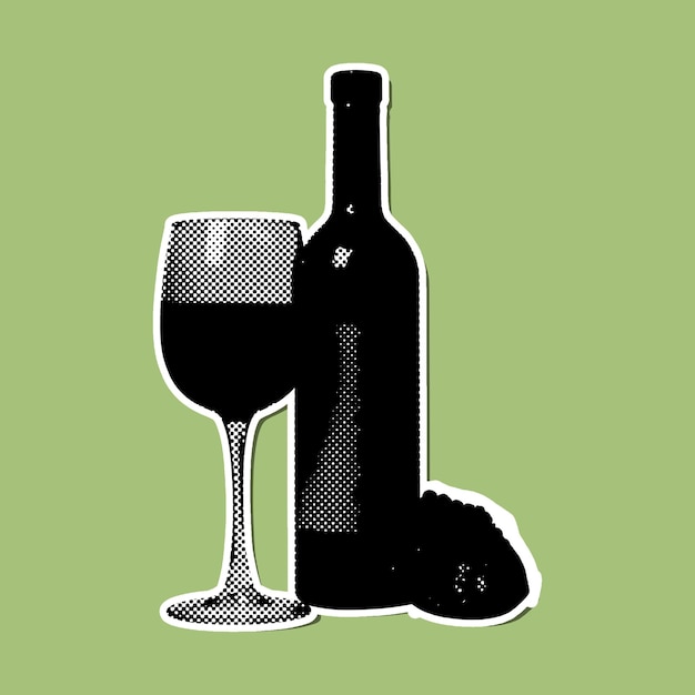 vintage sticker in halftone stijl