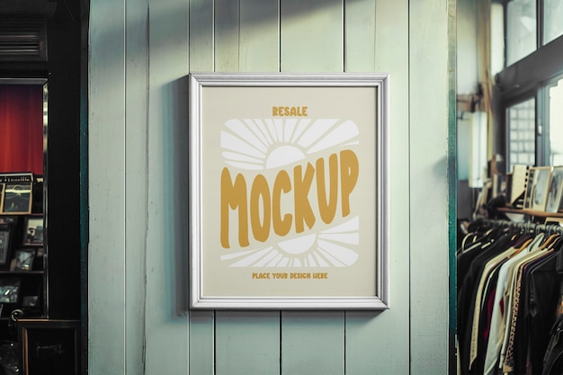 PSD vintage store frame design mockup